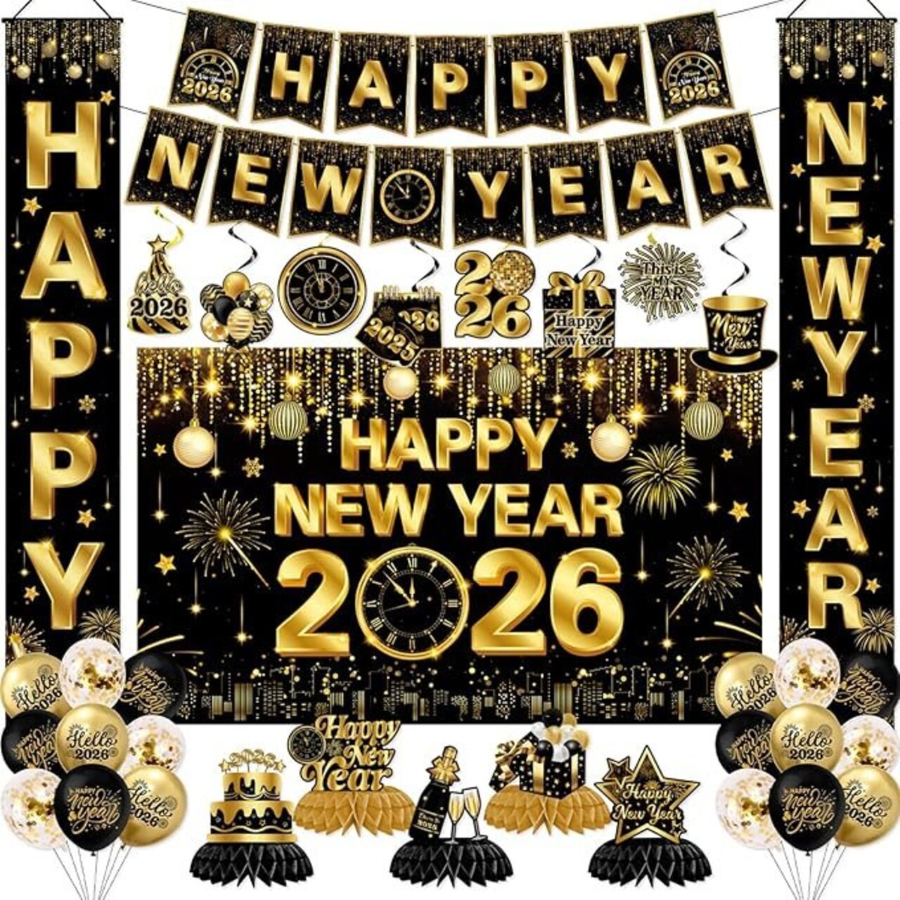 Edge Collections -Gold-Elegant New Year's Eve Party Decor-1 set